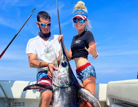 Catching a monster swordfish