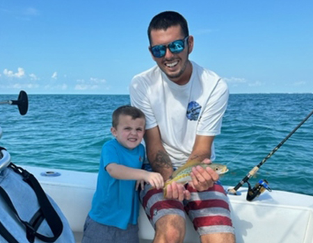 Kids catching yellowtail snapper