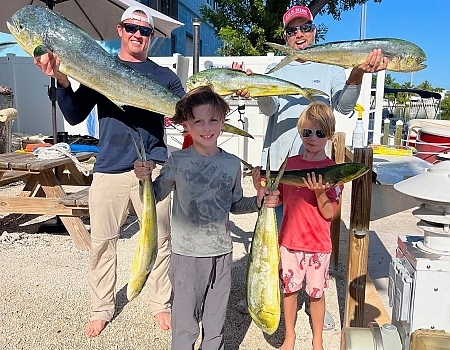 Bull mahi brings in school while swordfishing